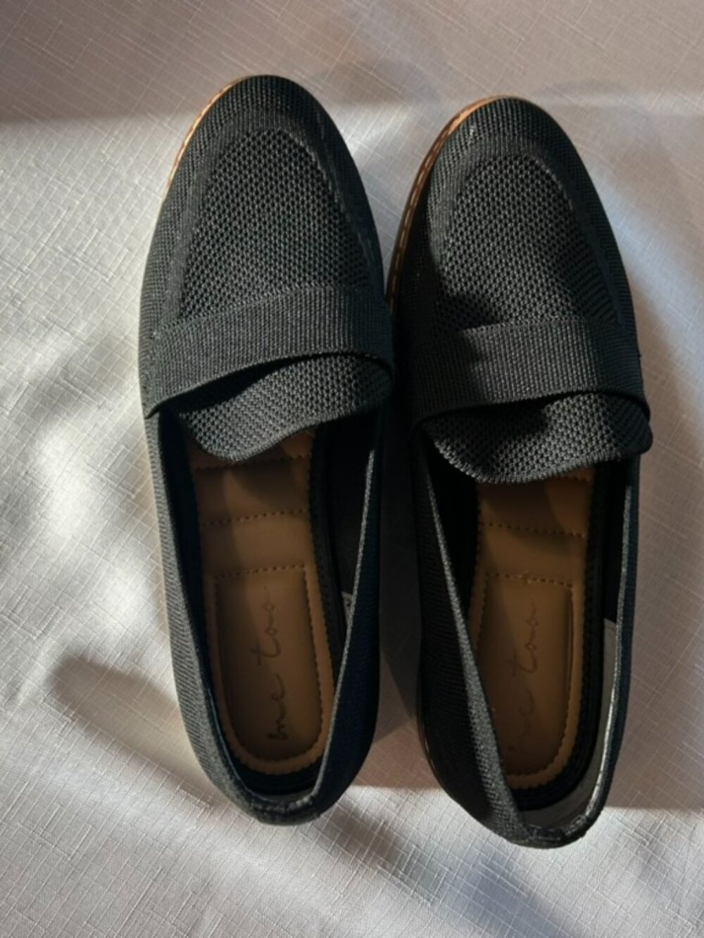 Me Too "Barrett" Black Knit Platform Loafers - Women's Size 7M